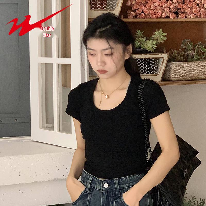 Shuangxing Women s Summer U-Neck Crop Top T-Shirt M
Shuangxing Women s Summer U-Neck Crop Top T-Shirt M