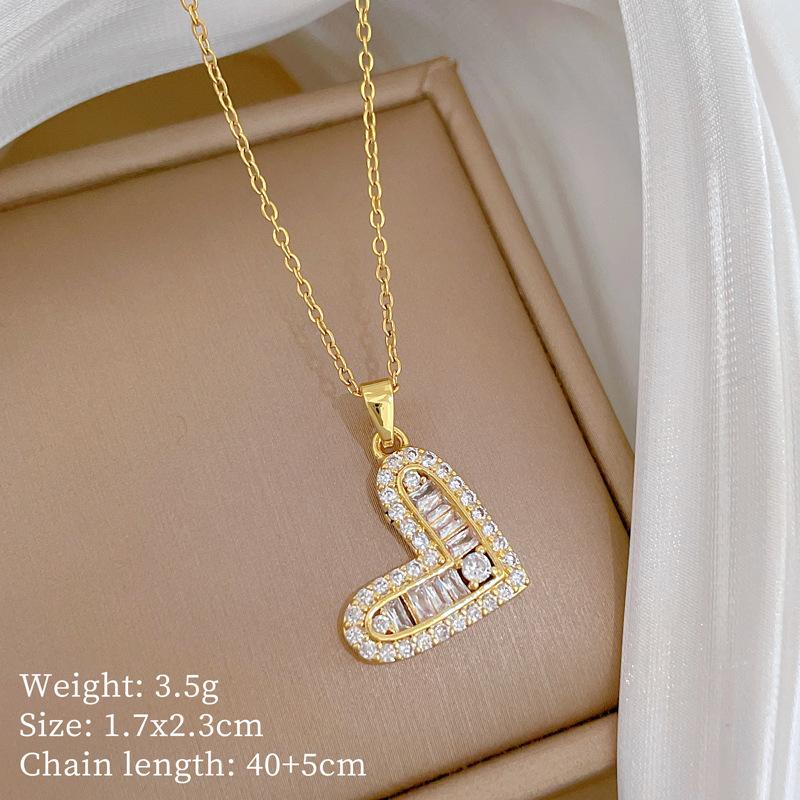 Stainless Steel Chain Necklace Luxury Zircon Love Heart Pendant Necklace for Women Girls Sweet Romantic Jewelry Gifts
Stainless Steel Chain Necklace Luxury Zircon Love Heart Pendant Necklace for Women Girls Sweet Romantic Jewelry Gifts