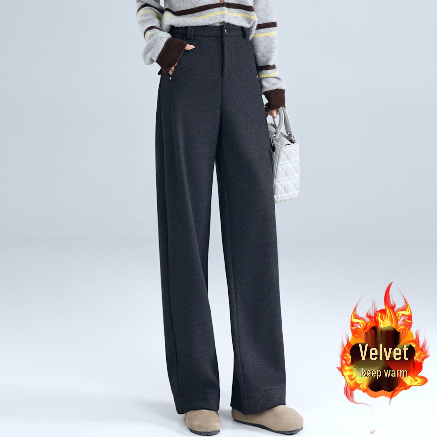 Elegant High-Waist Velvet-Lined Tencel Wool Wide-Leg Pants for Autumn/Winter 26
Elegant High-Waist Velvet-Lined Tencel Wool Wide-Leg Pants for Autumn/Winter 26