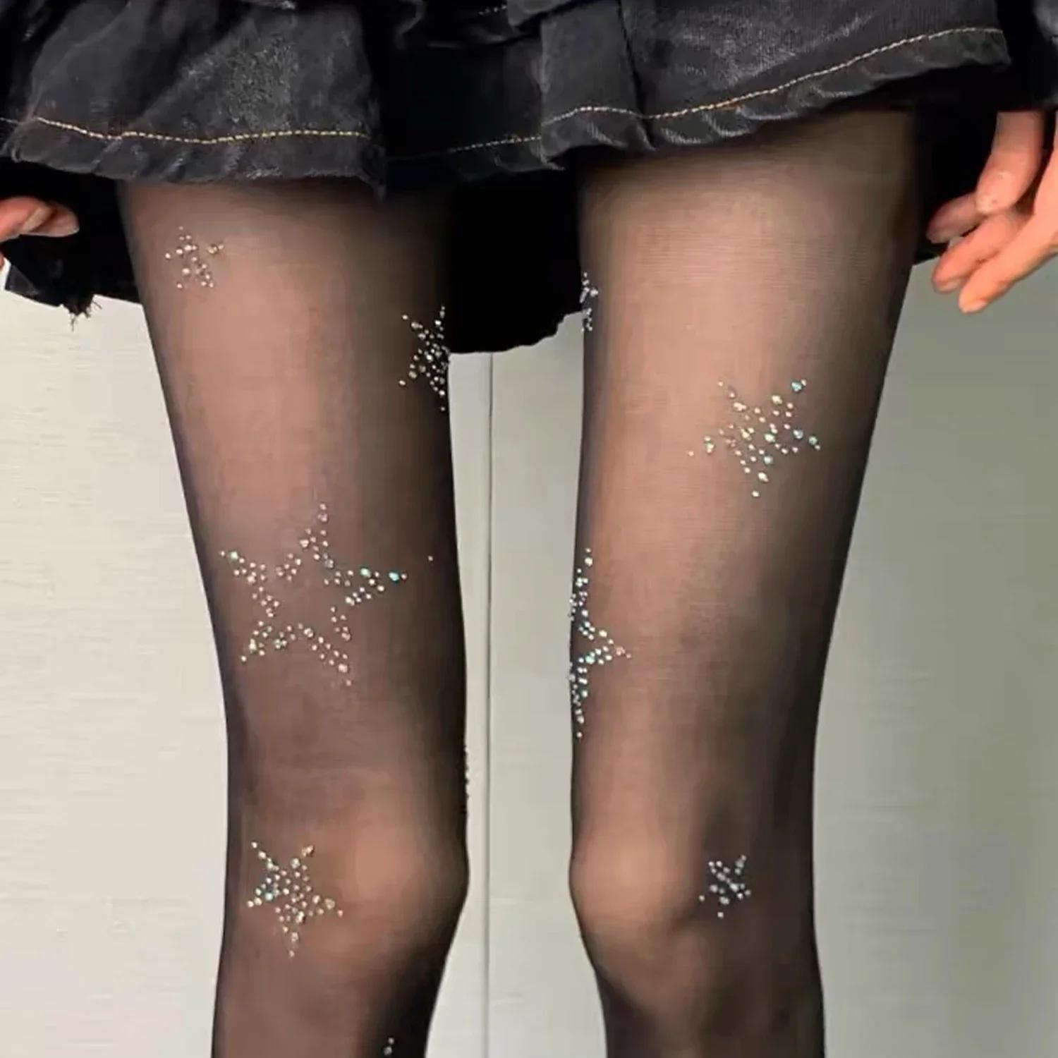 Y2K Star Diamond Rhinestone Fishnet Sexy Women Pantyhose Thigh High Stockings Jk Lolita Girls Kawaii Bling Underwear Pantyhose One Size
Y2K Star Diamond Rhinestone Fishnet Sexy Women Pantyhose Thigh High Stockings Jk Lolita Girls Kawaii Bling Underwear Pantyhose One Size