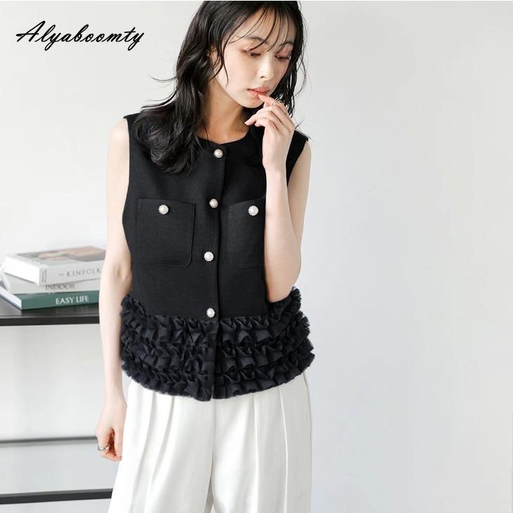Autumn Winter Women Sleeveless Coat O Neck Apricot Black Ruffles Office Lady Tank Elegant Ladies Basic Feminine Vest One Size чорний
Autumn Winter Women Sleeveless Coat O Neck Apricot Black Ruffles Office Lady Tank Elegant Ladies Basic Feminine Vest One Size чорний