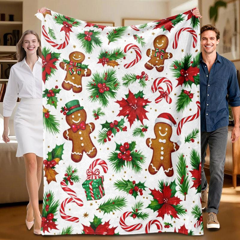 1 piece Christmas gingerbread-themed flannel blanket, perfect for sofa, bed, office. Ideal gift for family, friends during holid 70x100cm
1 piece Christmas gingerbread-themed flannel blanket, perfect for sofa, bed, office. Ideal gift for family, friends during holid 70x100cm