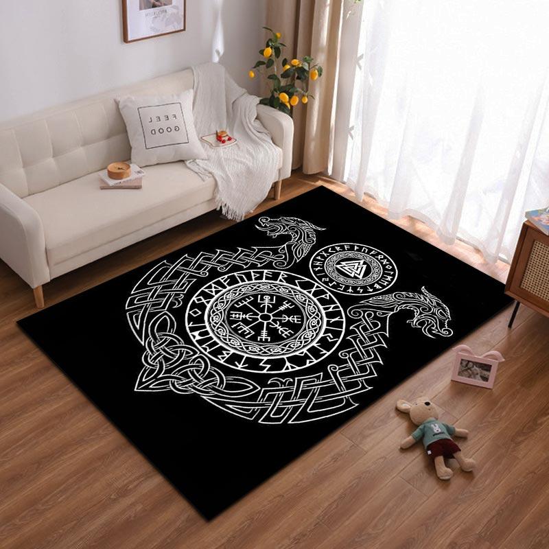 Nordic Viking Black Carpet with Runes, Dragon Symbols, and Knotwork Suitable for use as an anti-slip for living room bedroom sofas 40x60cm( 15x23in )
Nordic Viking Black Carpet with Runes, Dragon Symbols, and Knotwork Suitable for use as an anti-slip for living room bedroom sofas 40x60cm( 15x23in )