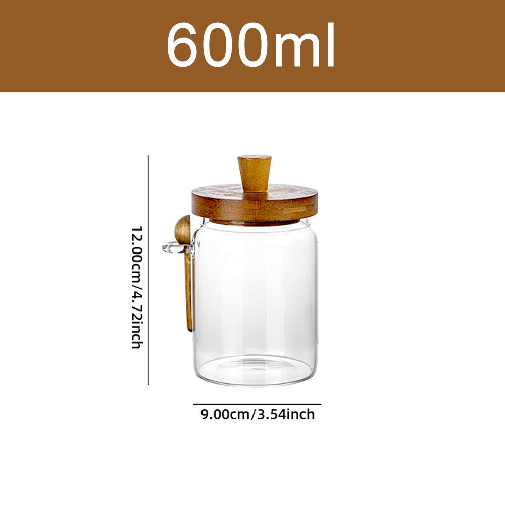 Glass Jar Grains Coffee Bean Tealeaf Storage Containers with Wood Spoon Lid Clear Spice Jar Bottle Kitchen Organizer
Glass Jar Grains Coffee Bean Tealeaf Storage Containers with Wood Spoon Lid Clear Spice Jar Bottle Kitchen Organizer