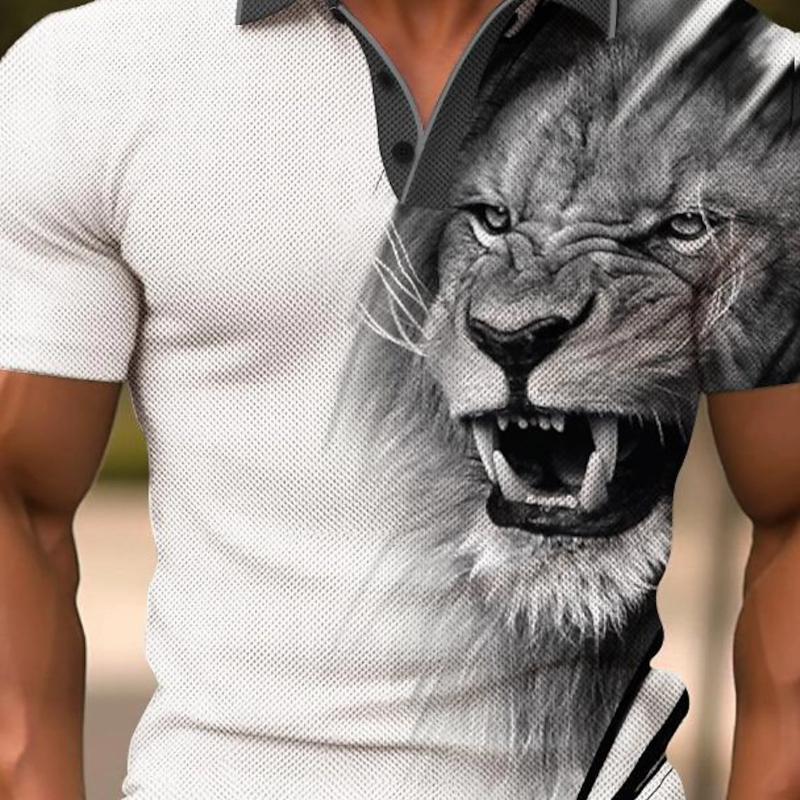 Animal Lion Men s Sportswear Printed Polo Shirt Outdoor Work Streetwear Short Sleeve Black Red Summer Spring Lapel Polo Shirt S
Animal Lion Men s Sportswear Printed Polo Shirt Outdoor Work Streetwear Short Sleeve Black Red Summer Spring Lapel Polo Shirt S