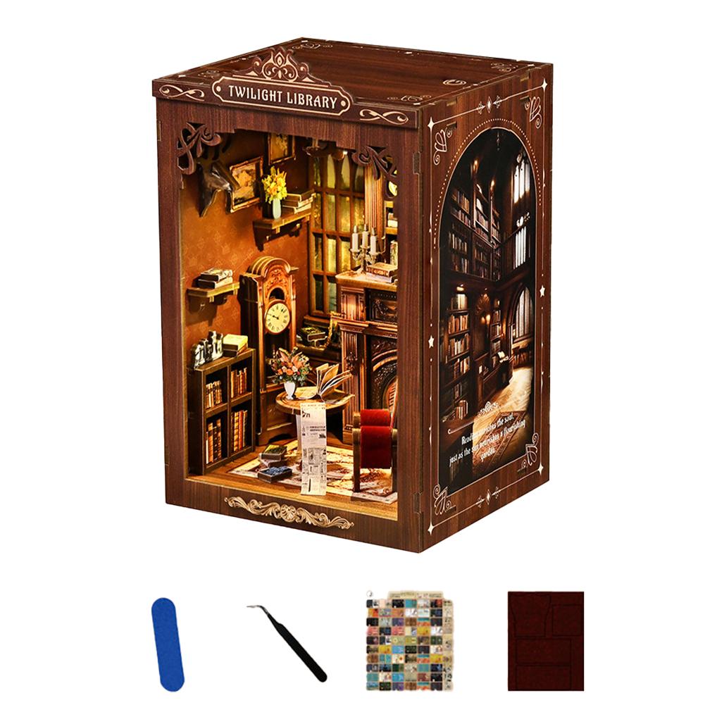 DIY Book Nook Miniature Wooden Dollhouse with Light Bookshelf Insert Decoration Model for Bookshop Memories 3D Puzzle Assembly
DIY Book Nook Miniature Wooden Dollhouse with Light Bookshelf Insert Decoration Model for Bookshop Memories 3D Puzzle Assembly