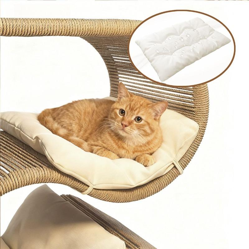 Multifunctional Rattan Cat Beds 2-Tier Cat Bed with Waterproof Cushion Scratching Post Cats Tree Durable Iron Pipe Support
Multifunctional Rattan Cat Beds 2-Tier Cat Bed with Waterproof Cushion Scratching Post Cats Tree Durable Iron Pipe Support