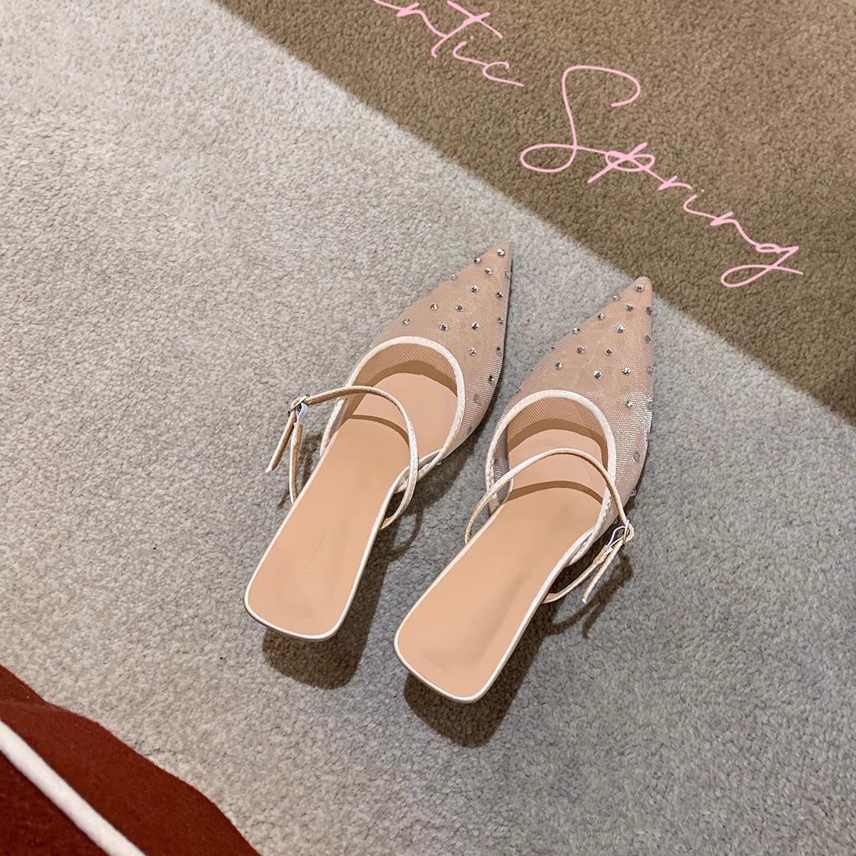 Sheepskin version~ Genuine leather hot diamond temperament small pointed tip versatile breathable 6cm thin heel empty sandals women 35
Sheepskin version~ Genuine leather hot diamond temperament small pointed tip versatile breathable 6cm thin heel empty sandals women 35