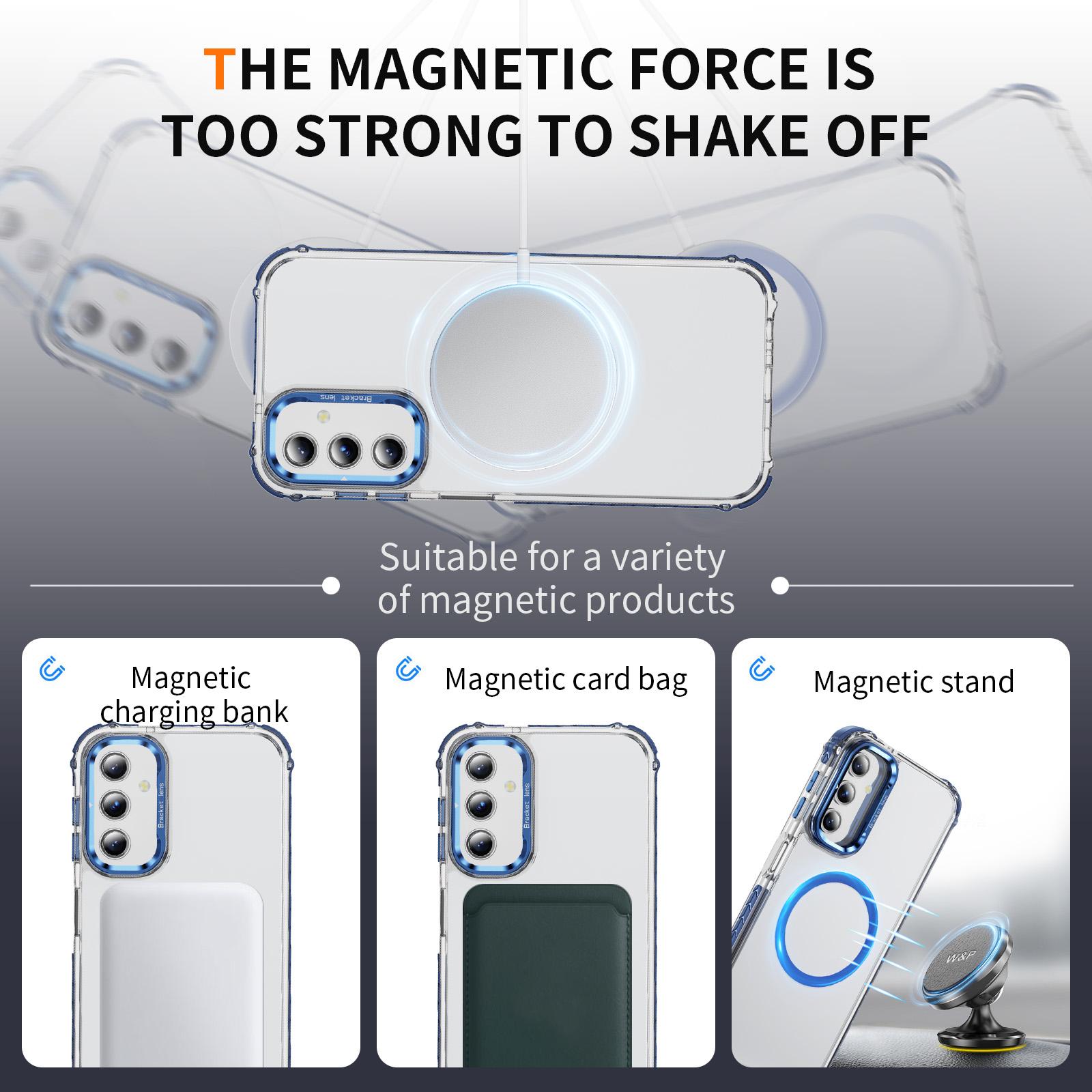 For Samsung Galaxy A15 4G/5G Clear Phone Case with Lens Kickstand Cover Compatible with MagSafe Blue
For Samsung Galaxy A15 4G/5G Clear Phone Case with Lens Kickstand Cover Compatible with MagSafe Blue
