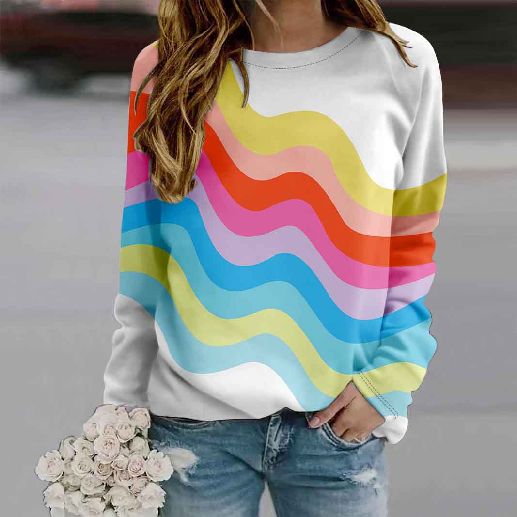 Осенняя женская мода с круглым вырезом и длинным рукавом, свободная одежда, футболка с принтом Wave Point 5XL разноцветный
Осенняя женская мода с круглым вырезом и длинным рукавом, свободная одежда, футболка с принтом Wave Point 5XL разноцветный