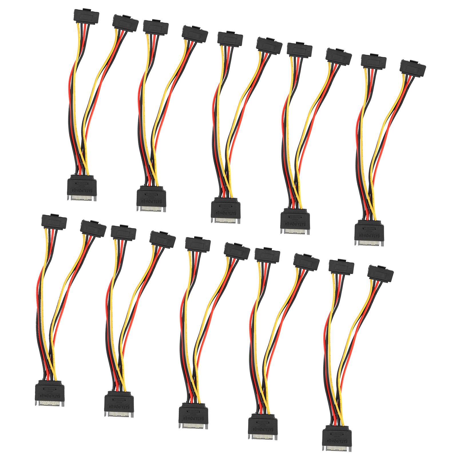 10Pcs SATA Power Adapter 15pin 1 Male to 2 Female Right Angle Connector Mains Cord for Transfer Data Charge
10Pcs SATA Power Adapter 15pin 1 Male to 2 Female Right Angle Connector Mains Cord for Transfer Data Charge