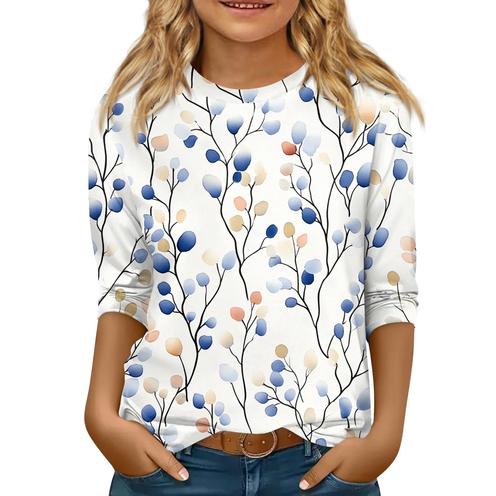 Children s 3/4 Sleeve Tops Casual Print T Shirt Round Neck Pullover Blouse 130
Children s 3/4 Sleeve Tops Casual Print T Shirt Round Neck Pullover Blouse 130
