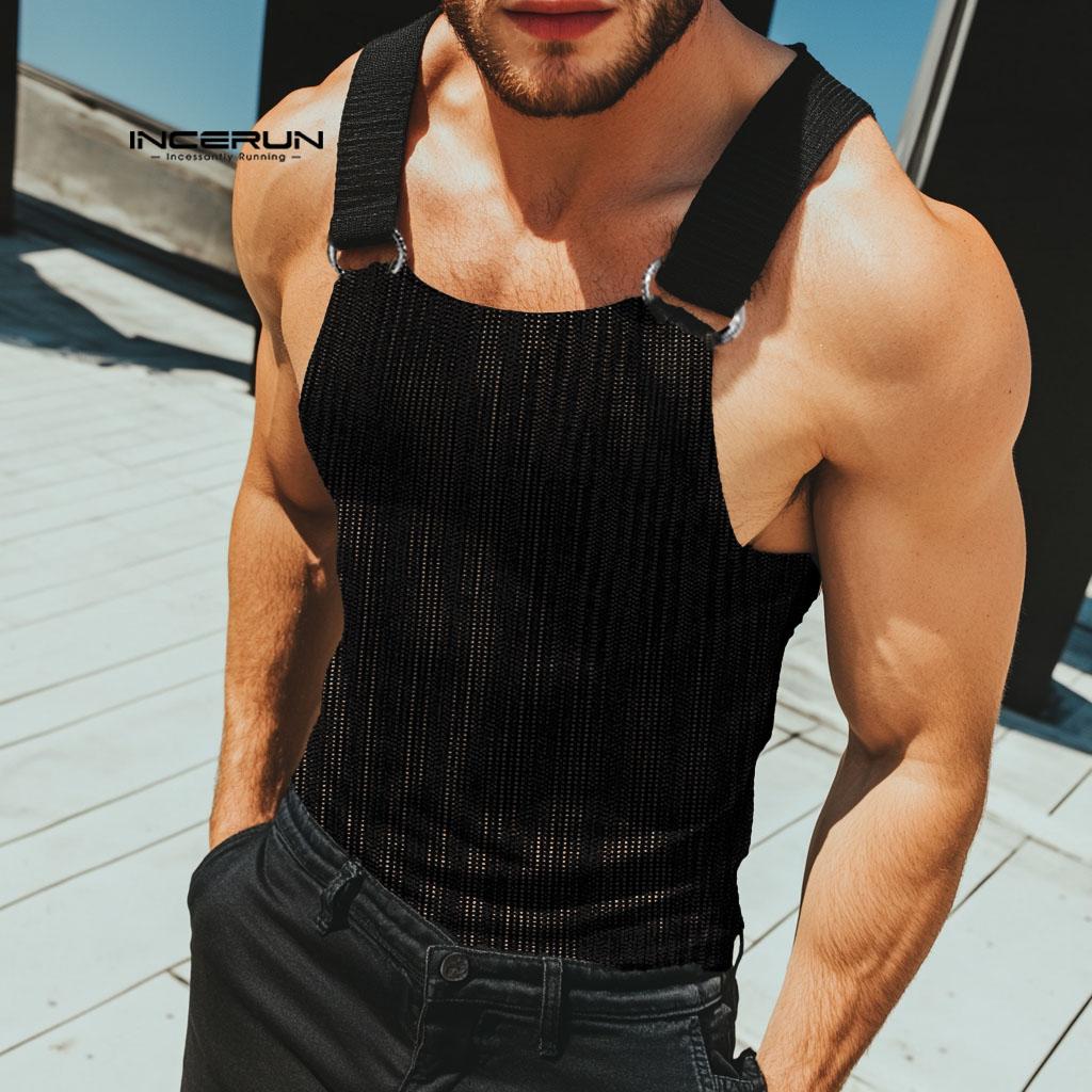 INCERUN Men Strap Sleeveless See Through Hollow Out Homewear Slim Tank Tops S чёрный
INCERUN Men Strap Sleeveless See Through Hollow Out Homewear Slim Tank Tops S чёрный