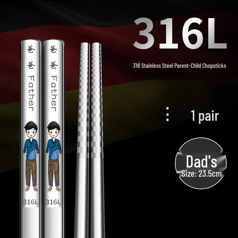 Ru Han 316 Stainless Steel Cartoon Family Chopsticks
Ru Han 316 Stainless Steel Cartoon Family Chopsticks