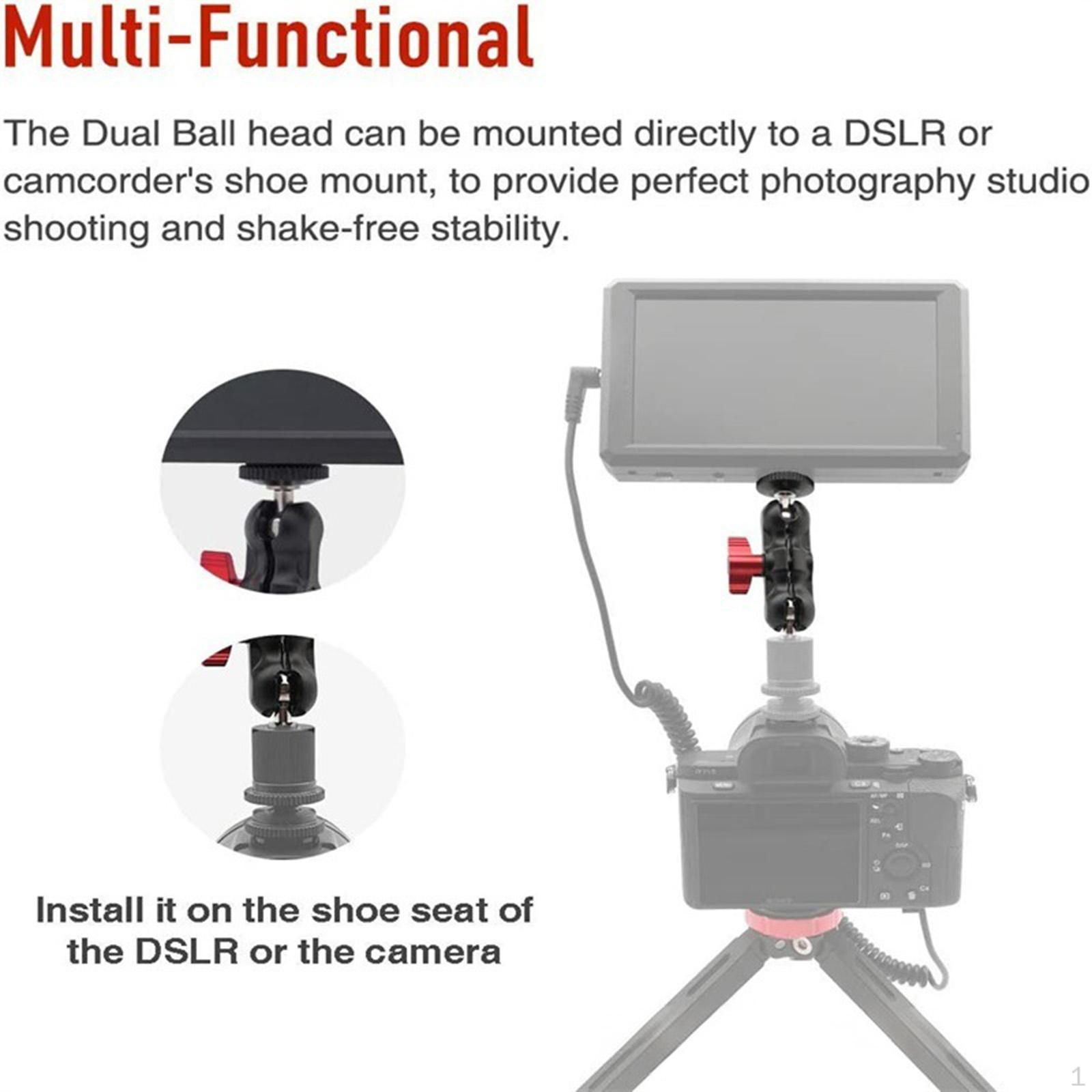 Double Ball Head Rotation Arm Camera Mount Easy to Use Stable Anti-slip Adapter 1/4 Screw for
Double Ball Head Rotation Arm Camera Mount Easy to Use Stable Anti-slip Adapter 1/4 Screw for