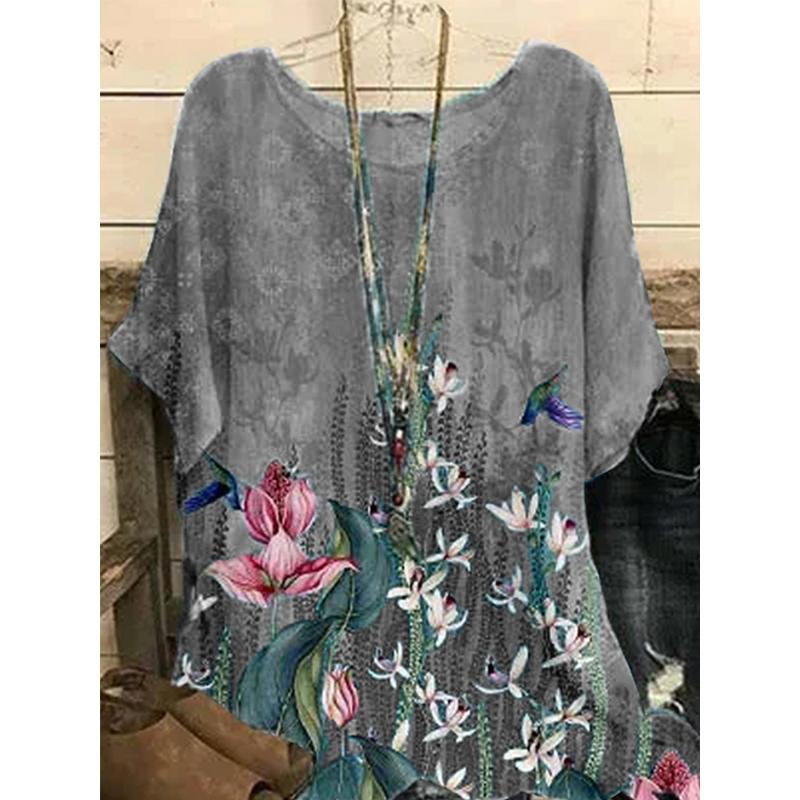 Plus Size Vintage Floral T Shirt Short Sleeve Loose Casual Female Crew Neck Summer T Shirt Ladies Tops S
Plus Size Vintage Floral T Shirt Short Sleeve Loose Casual Female Crew Neck Summer T Shirt Ladies Tops S