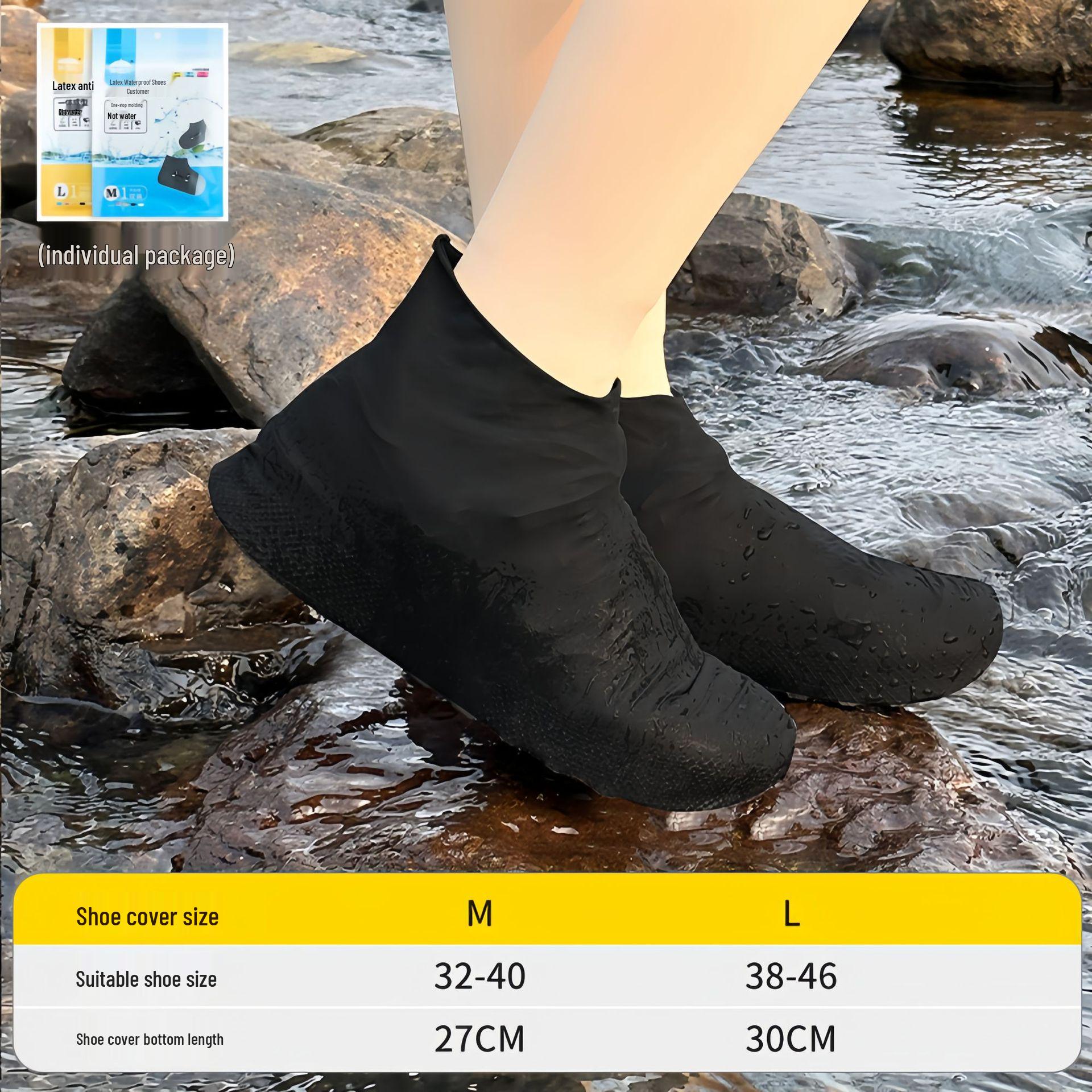 Waterproof Non-Slip Latex Shoe Covers - Durable Silicone Rain Protection Size S (fits 28-34) чорний
Waterproof Non-Slip Latex Shoe Covers - Durable Silicone Rain Protection Size S (fits 28-34) чорний