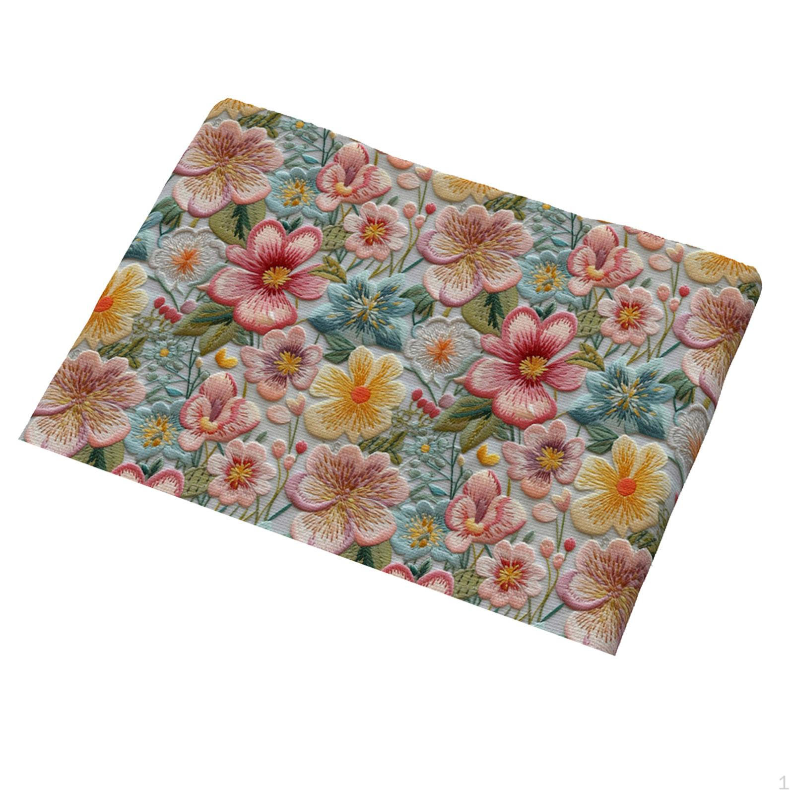 DIY Лоскутная ткань Классическая вышитая цветочная весенняя практичная ткань для шитья с весенним принтом ручной работы