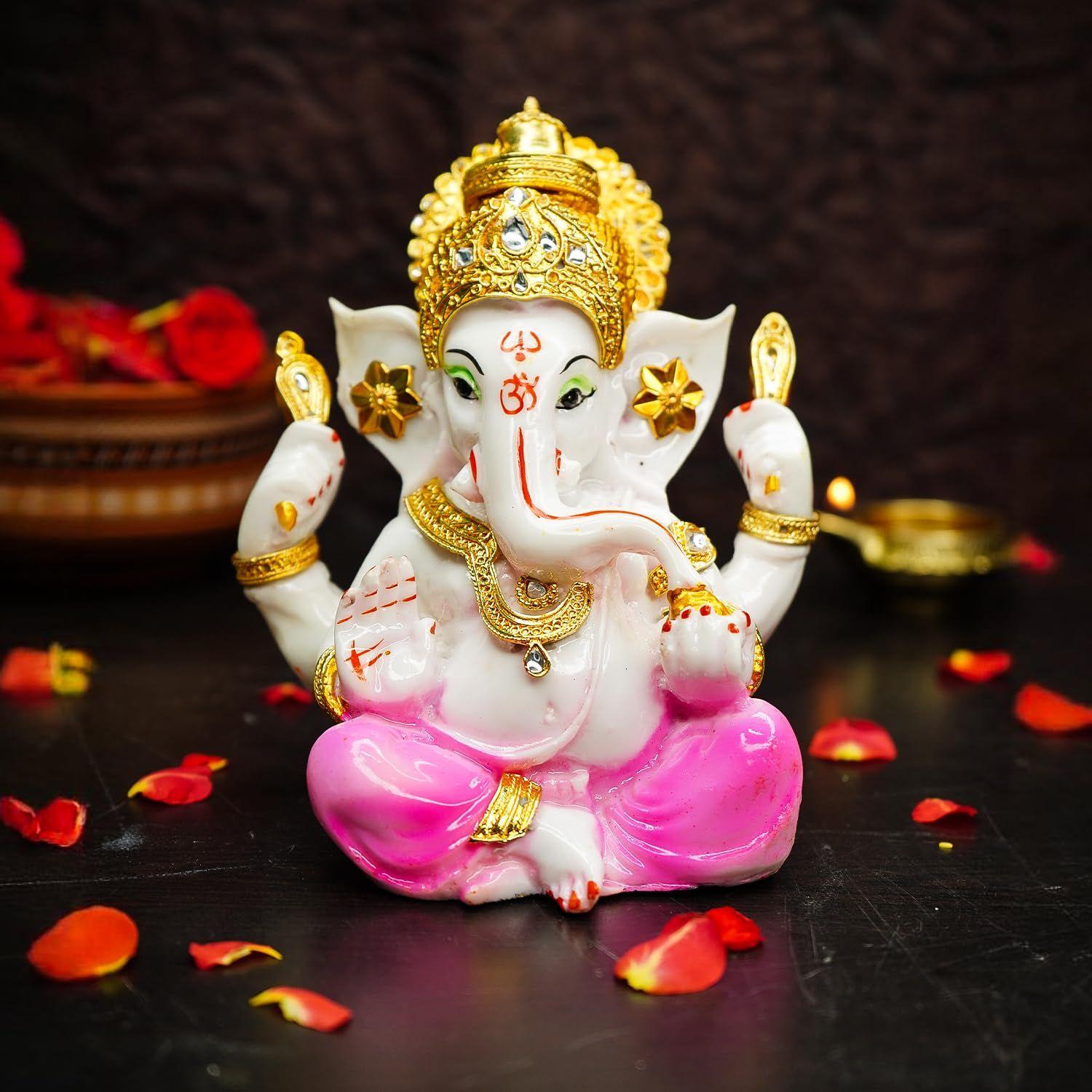 Расписанная вручную статуэтка Ганеши (5 дюймов) | Ганеша Мурти из мраморной пыли для комнаты для пуджи, домашнего декора, офисного стола | Красочная статуэтка Винаягара из смолы
Расписанная вручную статуэтка Ганеши (5 дюймов) | Ганеша Мурти из мраморной пыли для комнаты для пуджи, домашнего декора, офисного стола | Красочная статуэтка Винаягара из смолы