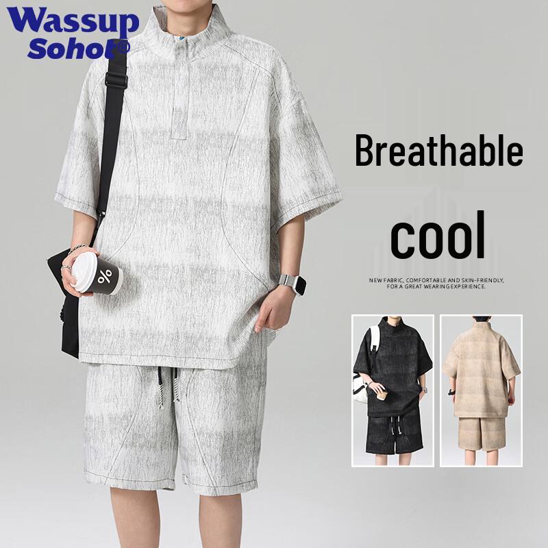 Wassup Sohot Men s Casual Half-Zip T-Shirt & Shorts Set XL
Wassup Sohot Men s Casual Half-Zip T-Shirt & Shorts Set XL