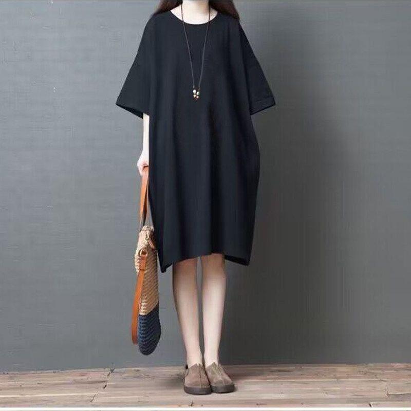 Export Export Big Sale 1000% Pure Cotton Fashion T-shirt Dress Women s Loose Short Sleeve Belly Covering Mid Length Long Length Tops Black (Solid Color) XXL (Recommended 72.5-80kg)
Export Export Big Sale 1000% Pure Cotton Fashion T-shirt Dress Women s Loose Short Sleeve Belly Covering Mid Length Long Length Tops Black (Solid Color) XXL (Recommended 72.5-80kg)