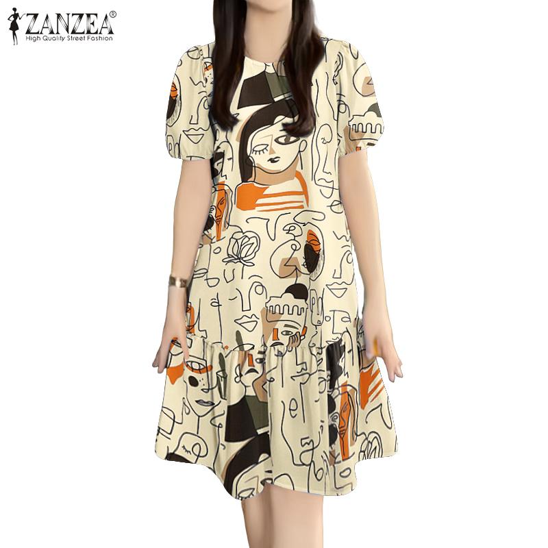 ZANZEA Women Casual O-neck Summer Loose Short Sleeve Print Dress 5XL темно-зелений колір
ZANZEA Women Casual O-neck Summer Loose Short Sleeve Print Dress 5XL темно-зелений колір