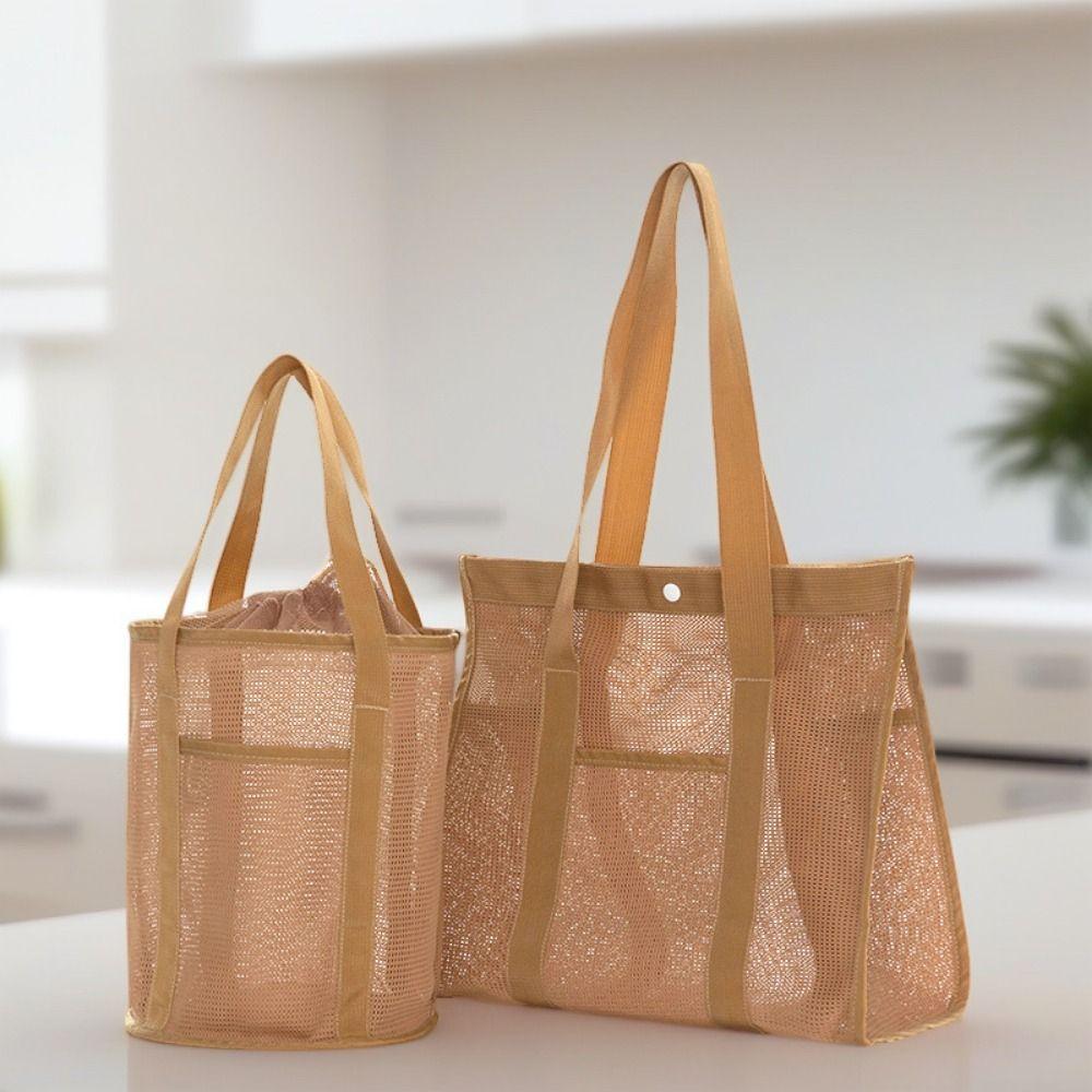 Drawstring Beach Toy Baskets Snaps Portable Bath Storage Bag Durable Mesh Beach Handbag Family Khaki S
Drawstring Beach Toy Baskets Snaps Portable Bath Storage Bag Durable Mesh Beach Handbag Family Khaki S