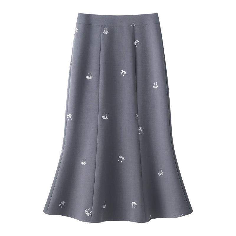Women s Gray High Waist Fishtail Midi Skirt - New Spring 2025, Slimming A-Line M серый 
Women s Gray High Waist Fishtail Midi Skirt - New Spring 2025, Slimming A-Line M серый
