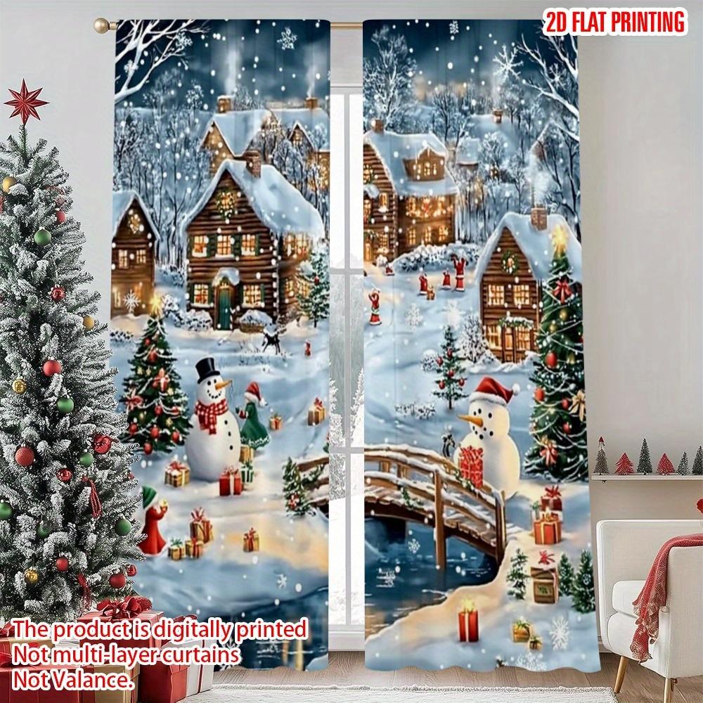 Christmas Snowman Tree Curtains Flat Print No Electricity Bedroom Living Room Spring Party Decor Set Of 2 Made Polyester Machine Washable Great W100*H70(CM)-Hooks&1PCS
Christmas Snowman Tree Curtains Flat Print No Electricity Bedroom Living Room Spring Party Decor Set Of 2 Made Polyester Machine Washable Great W100*H70(CM)-Hooks&1PCS