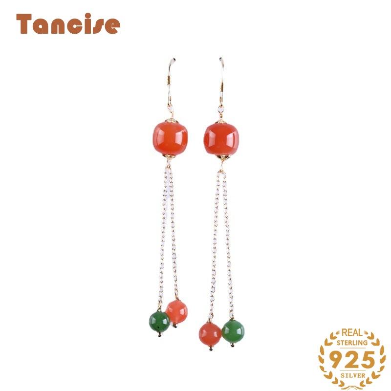 Tancise 925 стерлингового серебра Агат Циркон Серьги Капли Серьги для женщин Свадебные подарки 
Tancise 925 стерлингового серебра Агат Циркон Серьги Капли Серьги для женщин Свадебные подарки
