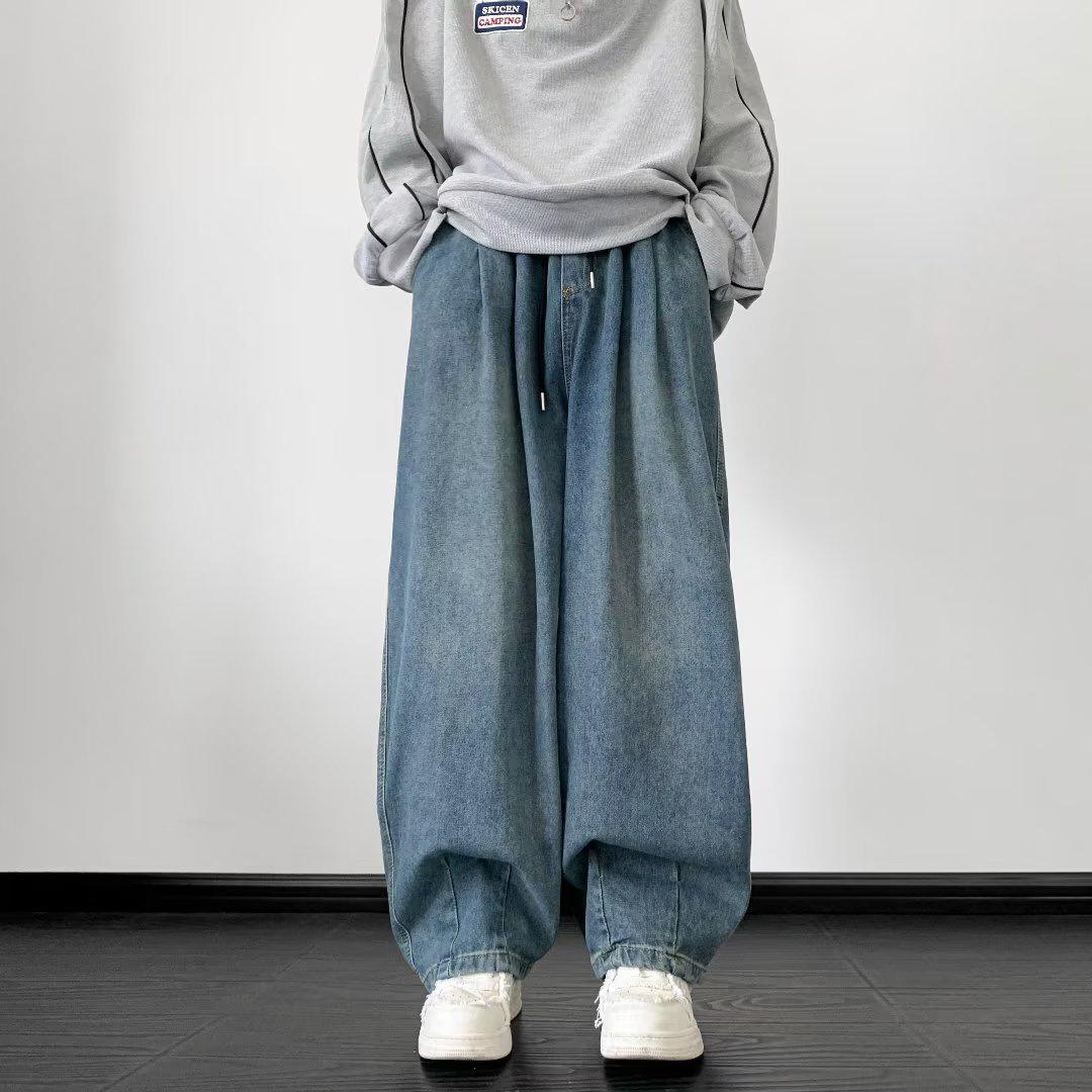 Мужские джинсы American Retro с завязками на резинке: Модные, свободные, широкие штанины, эластичный пояс, повседневные брюки в стиле High Street XL синий
Мужские джинсы American Retro с завязками на резинке: Модные, свободные, широкие штанины, эластичный пояс, повседневные брюки в стиле High Street XL синий