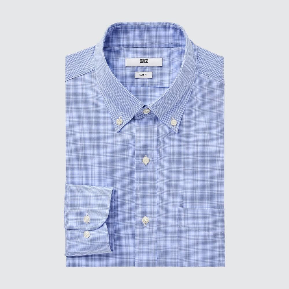 UNIQLO JAPAN Рубашка в клетку тонкого поперечного стрейча, облегающего кроя, воротник на пуговицах, длинные рукава 
UNIQLO JAPAN Рубашка в клетку тонкого поперечного стрейча, облегающего кроя, воротник на пуговицах, длинные рукава