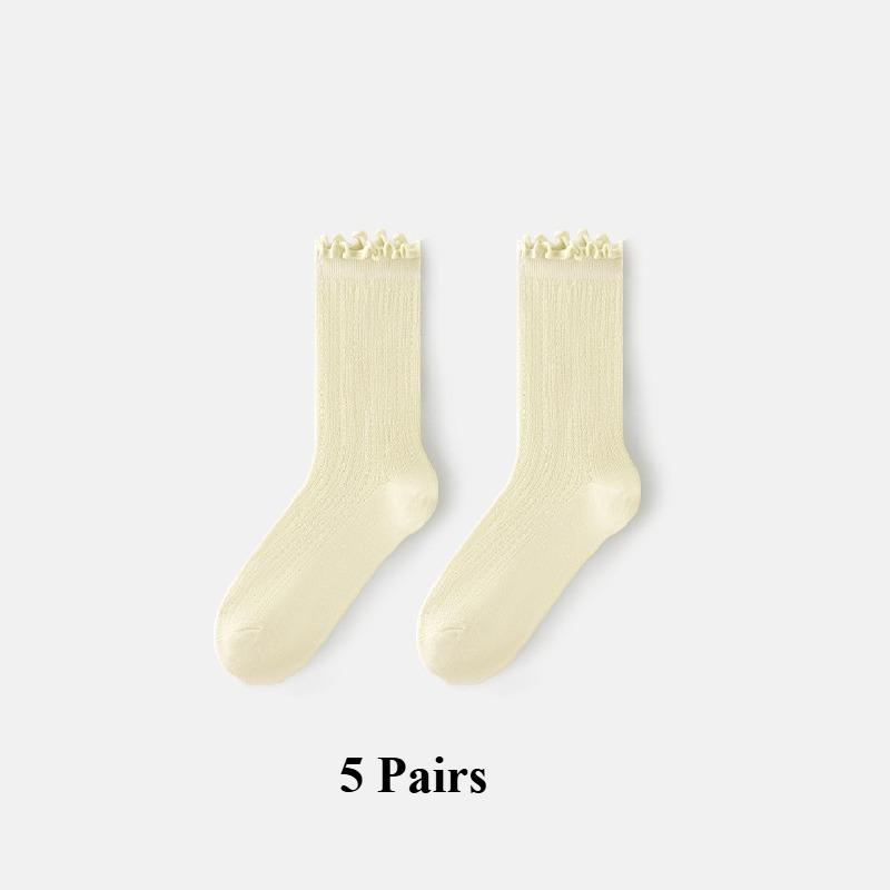 5 Pairs Summer Thin Lace Mesh Women Socks Harajuku Cotton Crew Socks Women Girls Fashion Soft Comfortable Ballet Mid-Calf Socks One Size
5 Pairs Summer Thin Lace Mesh Women Socks Harajuku Cotton Crew Socks Women Girls Fashion Soft Comfortable Ballet Mid-Calf Socks One Size