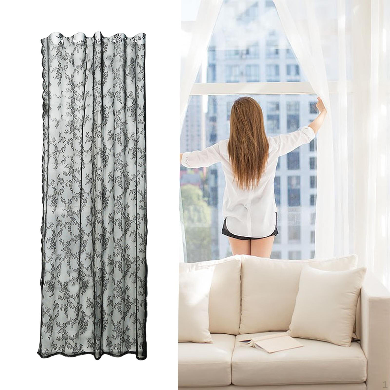 Curtain Floral Patterned Drapery Privacy Screen Voile Rod Pocket for Home Living Room black 100x150cm
Curtain Floral Patterned Drapery Privacy Screen Voile Rod Pocket for Home Living Room black 100x150cm