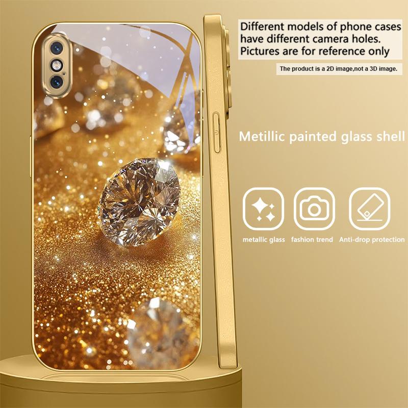 Brilliant gold diamonds For IPhone 17Pro Max 16 17 Pro 15 Pro 14 13 Plus 12 Mini 11Pro Max XR 16E 17 Air Golden glass phone case iPhone 15 Pro Max
Brilliant gold diamonds For IPhone 17Pro Max 16 17 Pro 15 Pro 14 13 Plus 12 Mini 11Pro Max XR 16E 17 Air Golden glass phone case iPhone 15 Pro Max