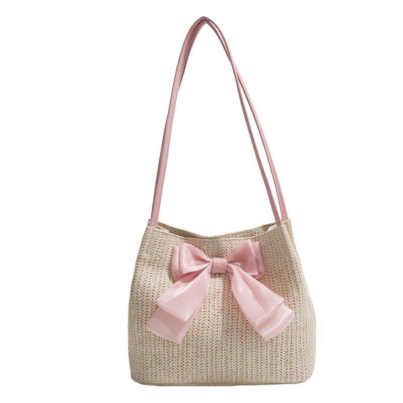 Woven bag women s summer new fashion bow shoulder bag large capacity casual cute tote bag рожевий
Woven bag women s summer new fashion bow shoulder bag large capacity casual cute tote bag рожевий
