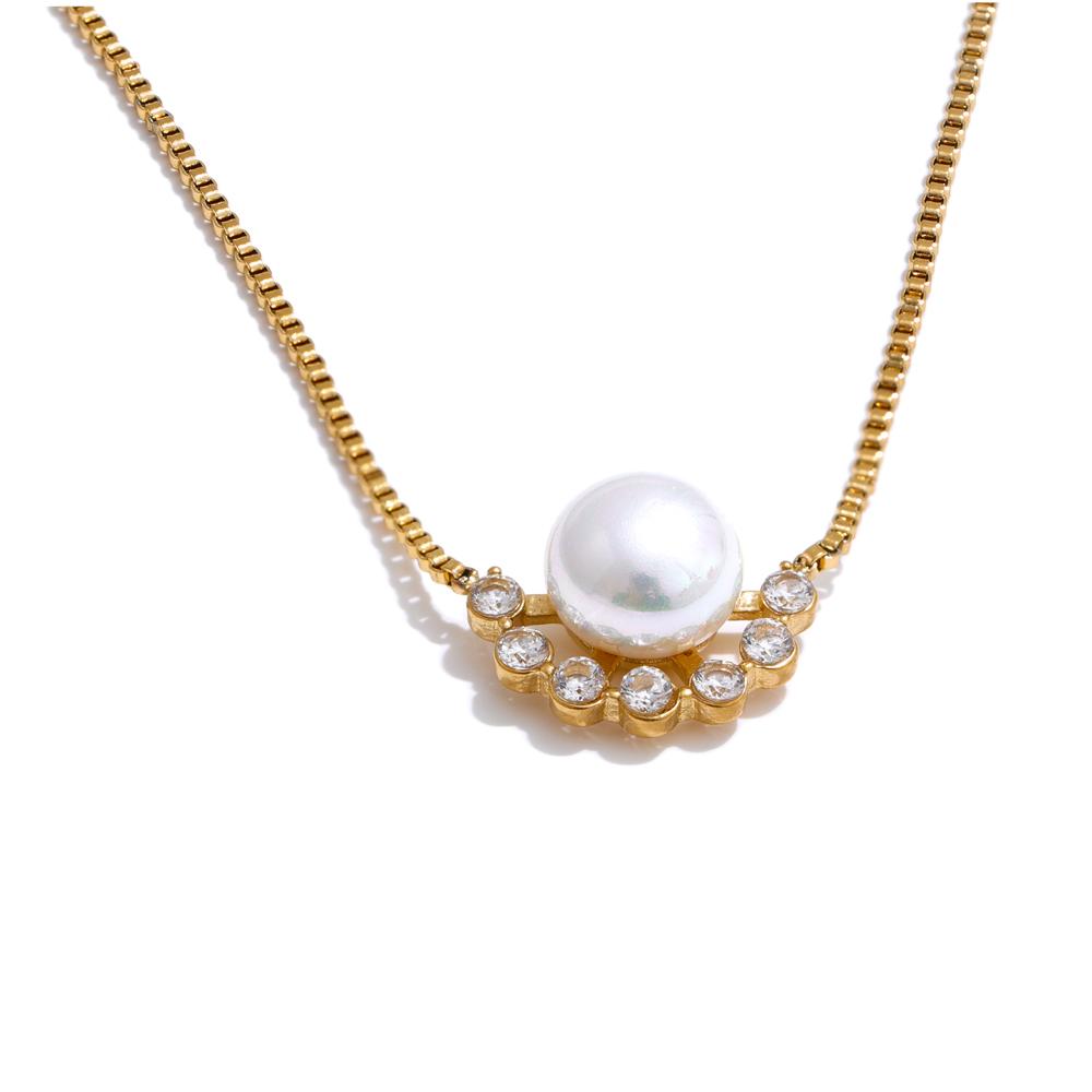 Yhpup Smooth Imitation Pearl Zirconia Exquisite Fashion Waterproof Korean Necklace Stainless Steel Premium Chic Jewelry Gift
Yhpup Smooth Imitation Pearl Zirconia Exquisite Fashion Waterproof Korean Necklace Stainless Steel Premium Chic Jewelry Gift