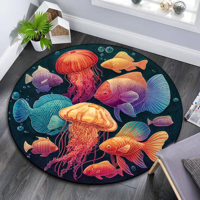 Jellyfish Ocean Round Area Rug,Carpet Rug for Living Room Bedroom Sofa Playroom Decor,Non-slip Floor Mat 80cmx80cm
Jellyfish Ocean Round Area Rug,Carpet Rug for Living Room Bedroom Sofa Playroom Decor,Non-slip Floor Mat 80cmx80cm
