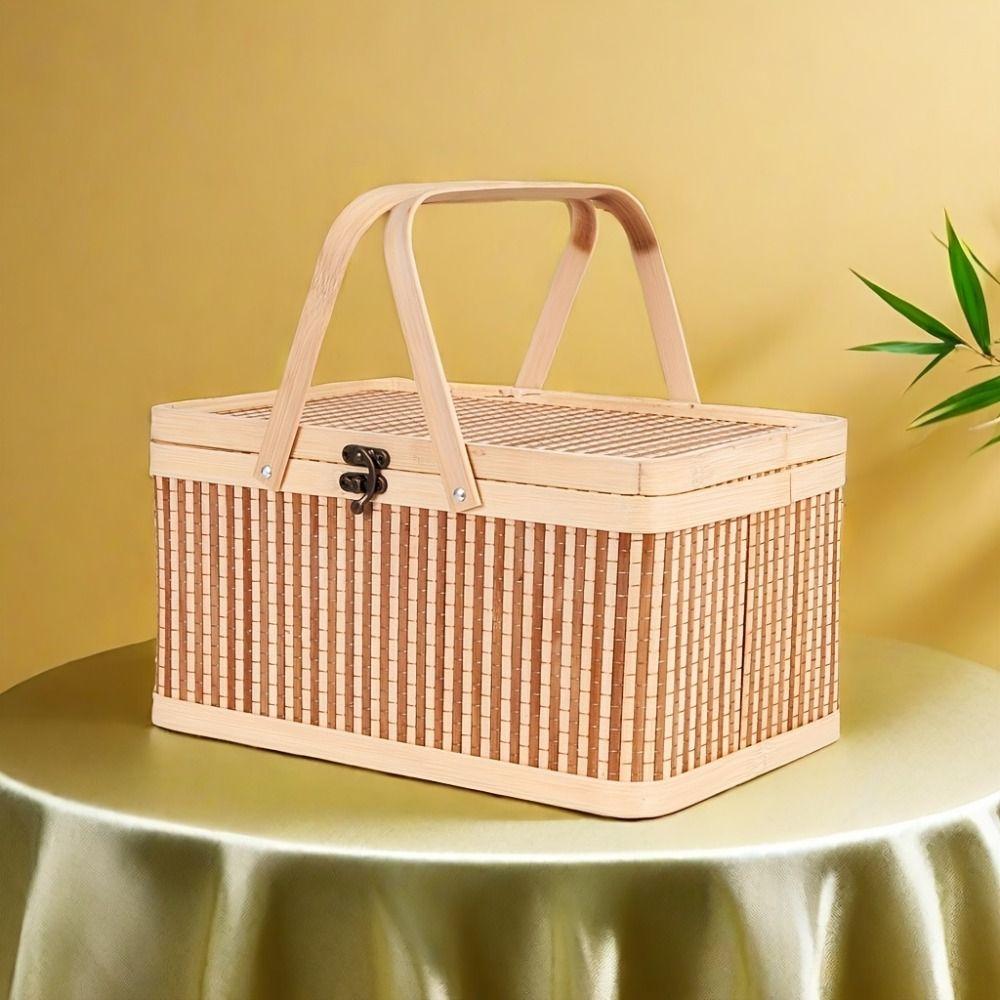 Natural Bamboo Basket Vintage Bread Storage Basket Festival Packaging Box Moon Cake Box New Year Style B
Natural Bamboo Basket Vintage Bread Storage Basket Festival Packaging Box Moon Cake Box New Year Style B