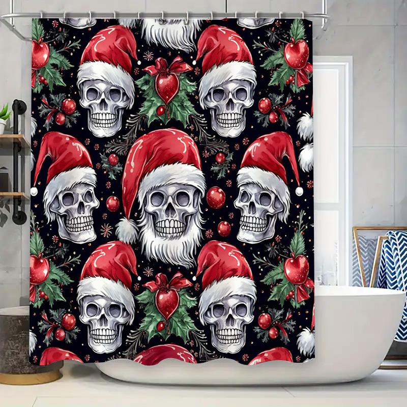 X-Mas Skull Decorative Shower Curtain with Santa Hats Holly Leaves for Home Bathroom Decoration 3D Printed Waterproof Fabric (Bl 90x180cm
X-Mas Skull Decorative Shower Curtain with Santa Hats Holly Leaves for Home Bathroom Decoration 3D Printed Waterproof Fabric (Bl 90x180cm