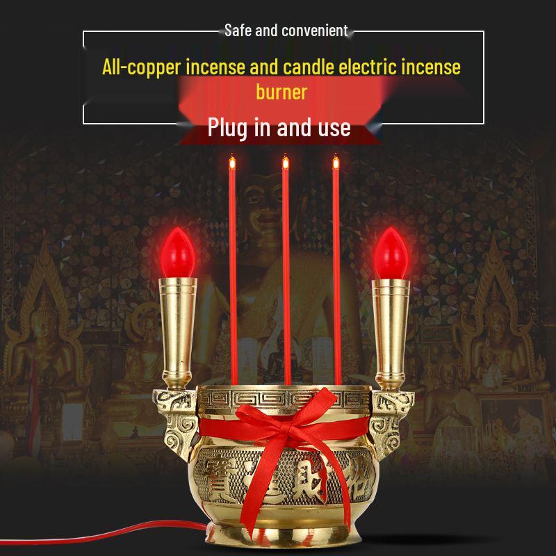 Электрическая благовонная лампада из чистой меди и свеча для домашних алтарей, работающая от сети и батареек, лампа для подношений Будде и Божествам 3.5-inch Ordinary God of Wealth Bulb
Электрическая благовонная лампада из чистой меди и свеча для домашних алтарей, работающая от сети и батареек, лампа для подношений Будде и Божествам 3.5-inch Ordinary God of Wealth Bulb