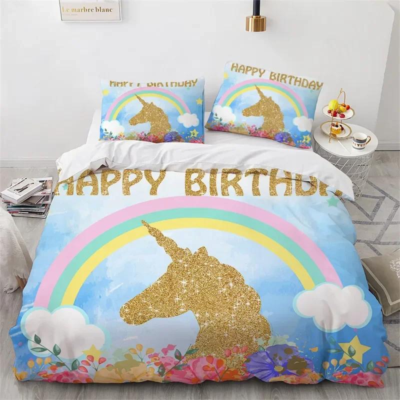 Comforter Rainbow Unicorn Cartoon Bedding Set Microfiber Comforter King Full Lovely Birthday Gift For Girls And Children Comforter (quilt)-EU Single(135*200cm)3pcs
Comforter Rainbow Unicorn Cartoon Bedding Set Microfiber Comforter King Full Lovely Birthday Gift For Girls And Children Comforter (quilt)-EU Single(135*200cm)3pcs