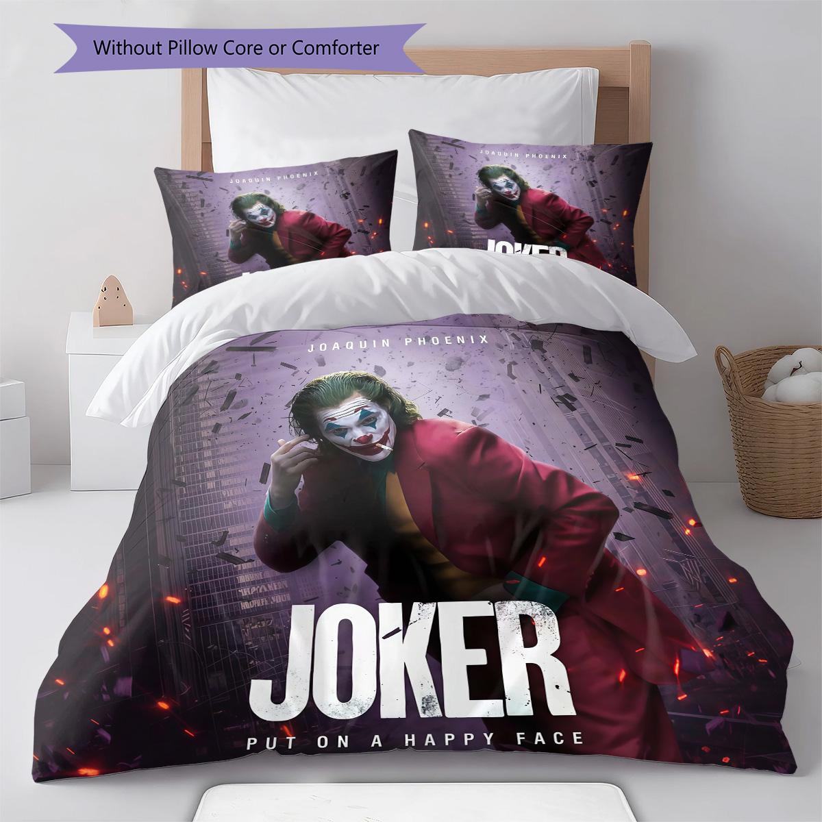 Joker Smile Bedding Quilt Set Quilt Pillowcase Home Decoration Birthday Gift (1 * duvet cover + 2 * pillowcase, without core) 135x200cm
Joker Smile Bedding Quilt Set Quilt Pillowcase Home Decoration Birthday Gift (1 * duvet cover + 2 * pillowcase, without core) 135x200cm