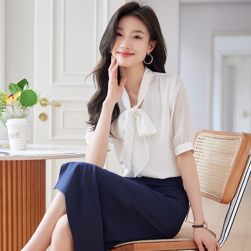 Women s Summer Chiffon Blouse & Midi Skirt Set - Short Sleeve, Slimming, OL Style, White Shirt 3XL
Women s Summer Chiffon Blouse & Midi Skirt Set - Short Sleeve, Slimming, OL Style, White Shirt 3XL