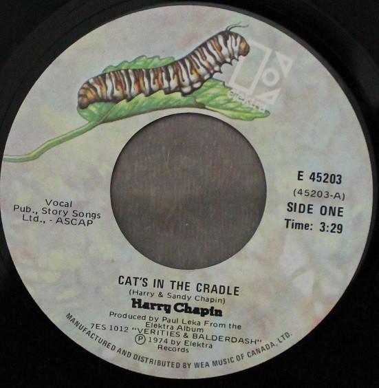 7inch Record HARRY CHAPIN Cats In The Cradle E45203 Elektra 1974 Canada Rock Used
7inch Record HARRY CHAPIN Cats In The Cradle E45203 Elektra 1974 Canada Rock Used
