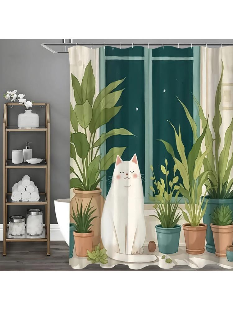 Cat Basin Shower Curtain, Bathroom Decorative Shower Curtain, Waterproof Shower Curtain With Hooks W60H190(CM)-1 Pcs
Cat Basin Shower Curtain, Bathroom Decorative Shower Curtain, Waterproof Shower Curtain With Hooks W60H190(CM)-1 Pcs