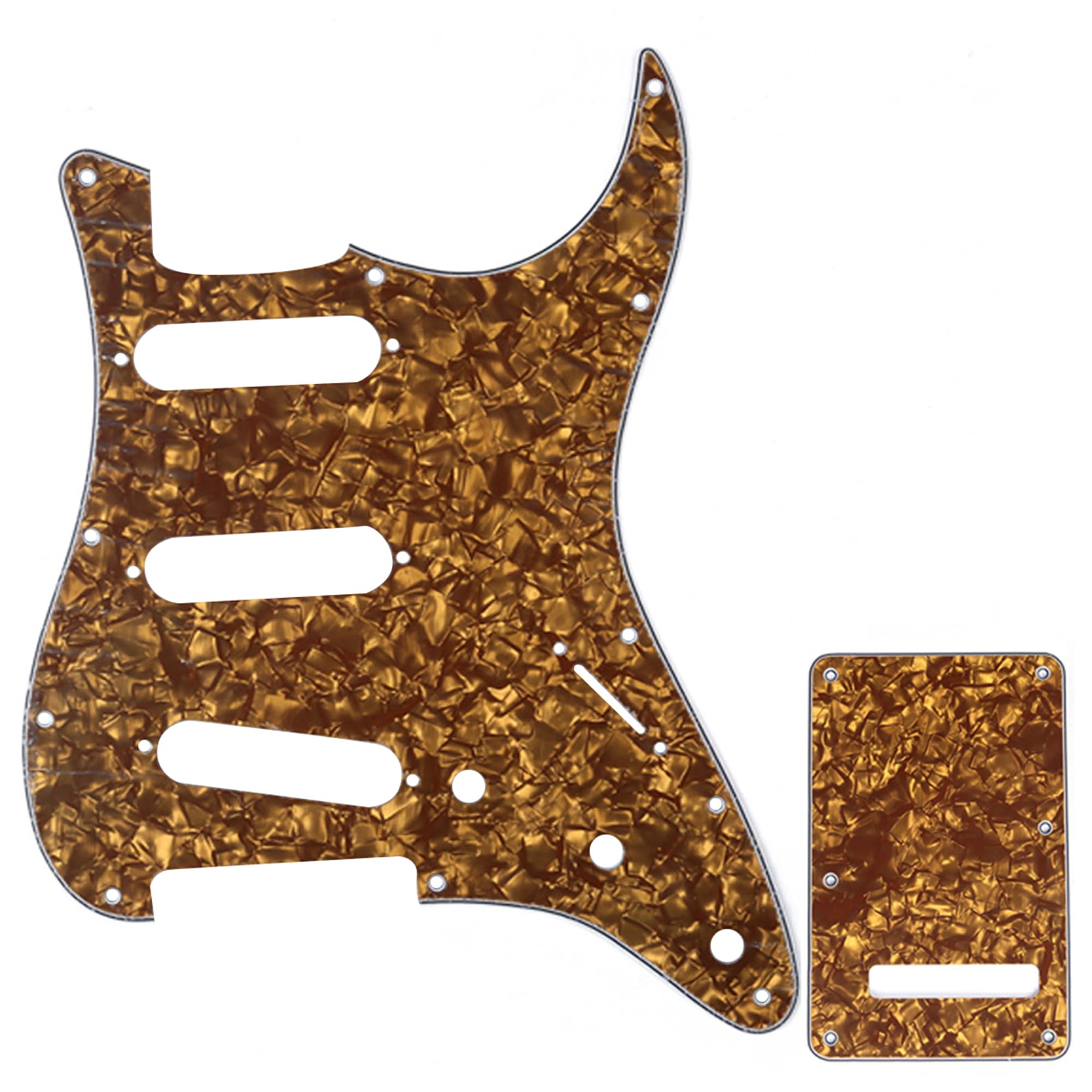 Musiclily SSS Stratocaster Pickguard and Backplate Set for Standard Stratocaster Electric Guitars, Made in the USA/Mexico, 4-Ply Bronze Pearl
Musiclily SSS Stratocaster Pickguard and Backplate Set for Standard Stratocaster Electric Guitars, Made in the USA/Mexico, 4-Ply Bronze Pearl