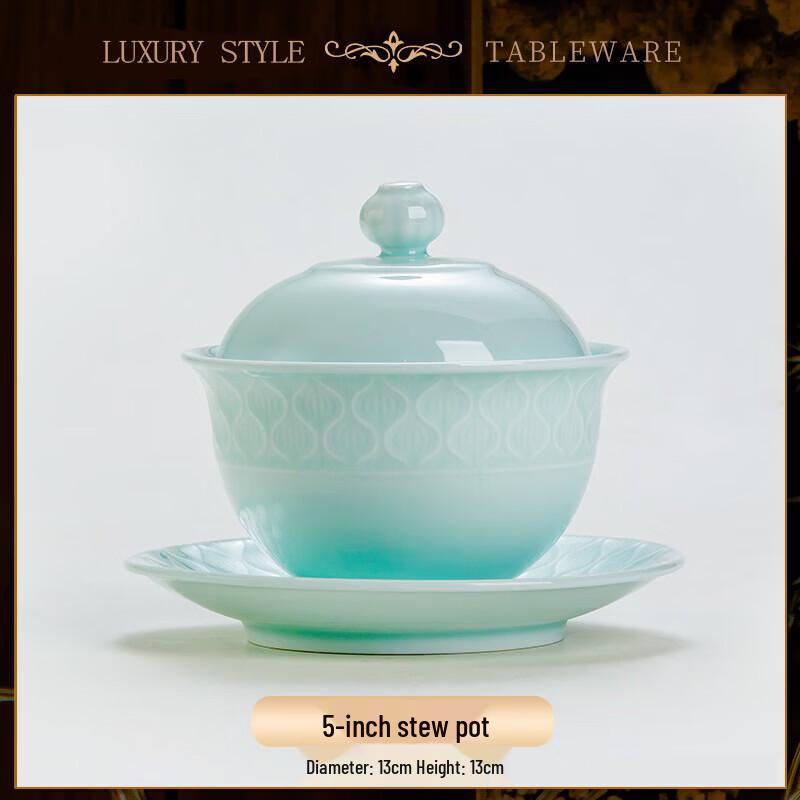 Jingdezhen Shadow Green Celadon Relief Stew Pot Set
Jingdezhen Shadow Green Celadon Relief Stew Pot Set