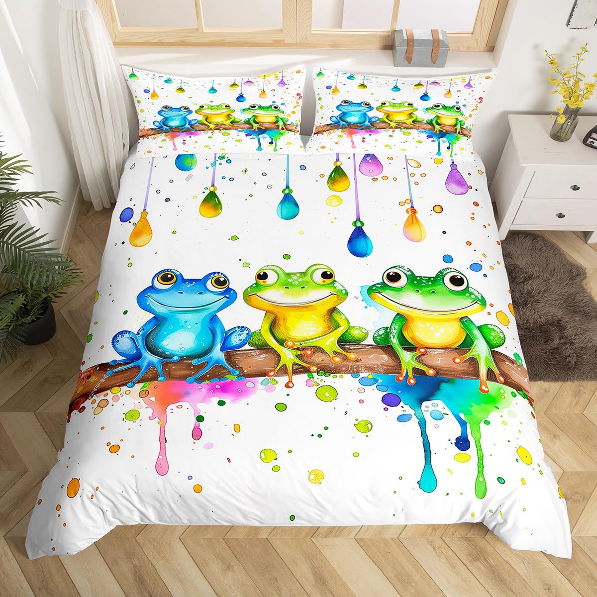 Підковдра Kawaii Frog King Queen Cartoon Animal Theme Комплект постільної білизни Funny Wildlife Підодіяльник Дитяча Спальня М яка Підодіяльник EU Single(135*200cm)3pcs
Підковдра Kawaii Frog King Queen Cartoon Animal Theme Комплект постільної білизни Funny Wildlife Підодіяльник Дитяча Спальня М яка Підодіяльник EU Single(135*200cm)3pcs