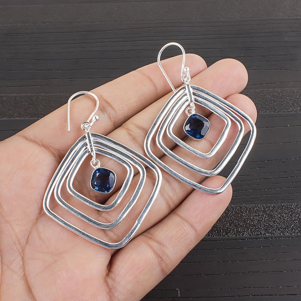 London Blue Topaz Gemstone Jewelry, 925 Solid Sterling Silver Earrings, Handmade Bohemian Earrings For Gift 2.44 Inches синій
London Blue Topaz Gemstone Jewelry, 925 Solid Sterling Silver Earrings, Handmade Bohemian Earrings For Gift 2.44 Inches синій